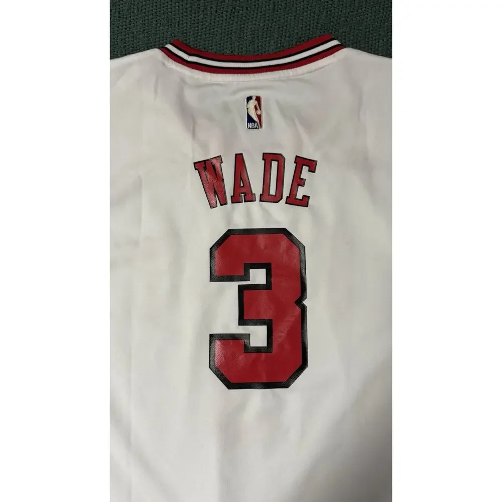 Wade Chicago Bulls Adidas White Jersey NBA BASKETBALL Shirt Men’s Size XL